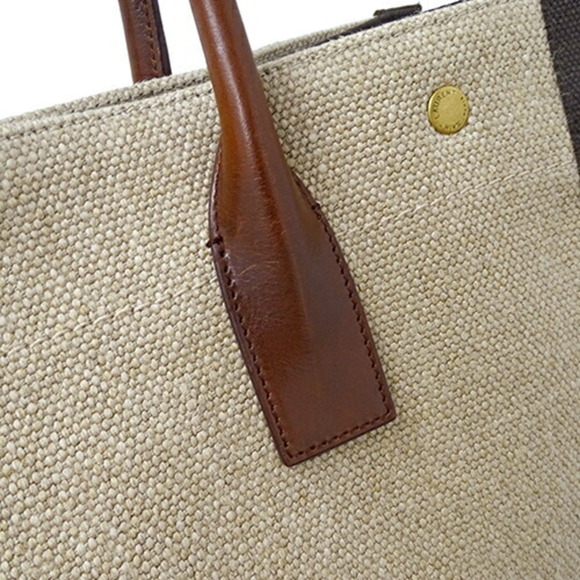 Saint Laurent SAINT LAURENT Bag Ladies Tote Rive Gauche Canvas Beige Brown - Picture 12 of 13